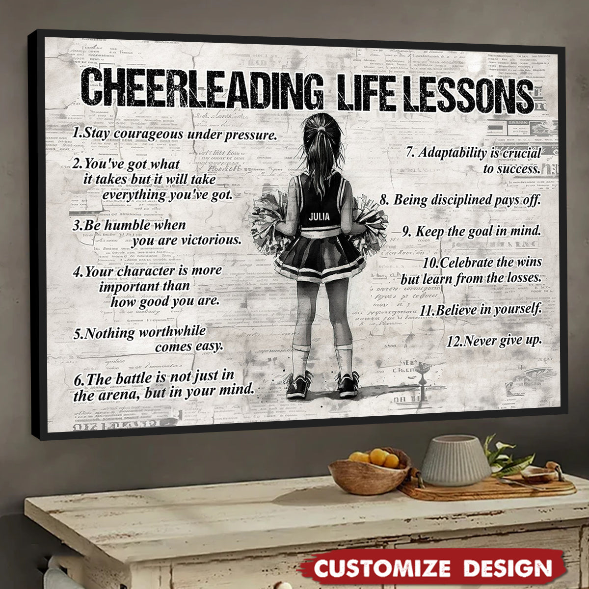 Personalized Cheerleading Kid Poster - Gift For Cheerleader, Cheerleading Lovers