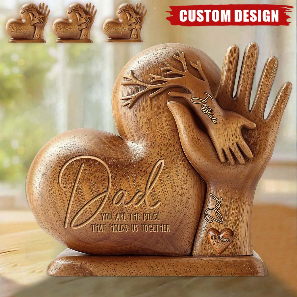 Dad You Are The Piece That Holds Us Together - Personalized Acrylic Plaque, Father's Day Gift