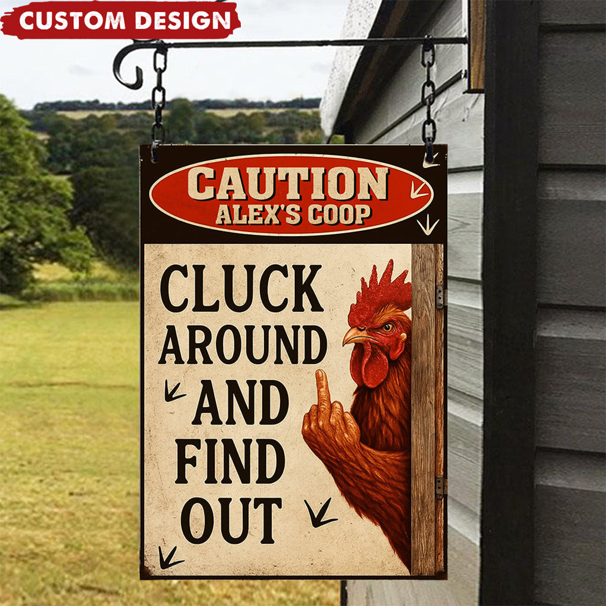 Cluck Around And Find Out - Personalized Chicken Rectangle Metal Sign