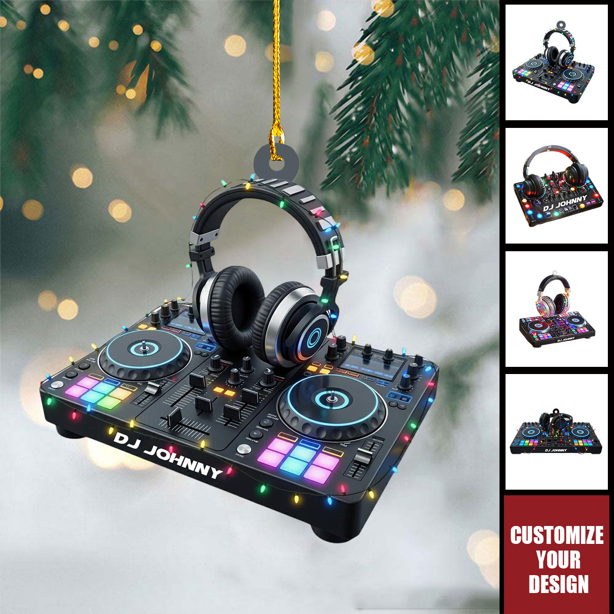 Personalized DJ Mixer with Headphones Ornament
