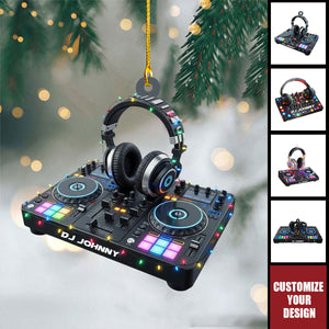 Personalized DJ Mixer with Headphones Ornament