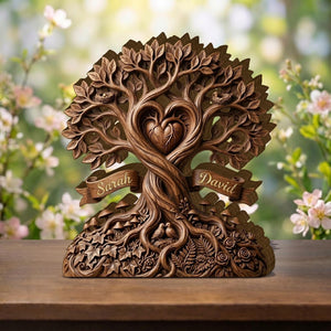 Personalized Couple Tree Wooden Plaque - Wedding Gift, Anniversary Gift