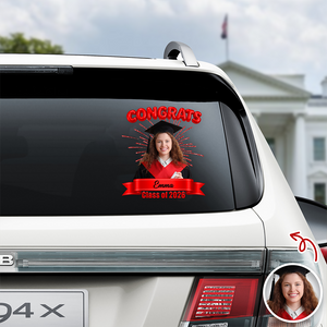 Personalized Photo Class Of 2026 Graduation Car Window Decal Sticker