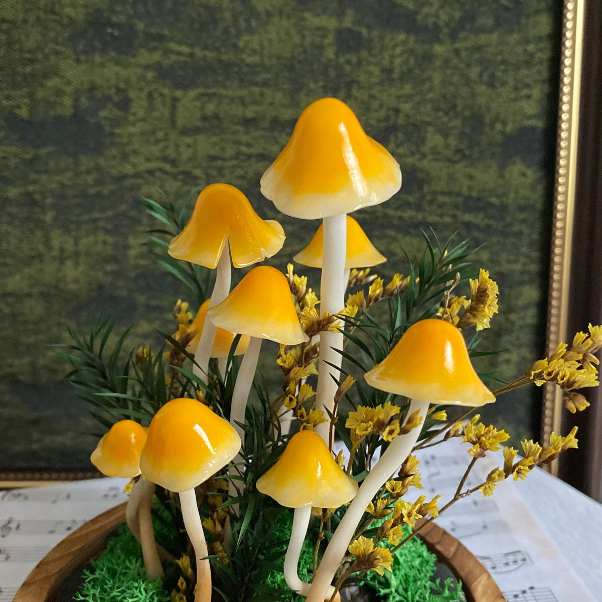 Enchanted Forest Yellow Mushroom Lamp-Fairy Tale Decor for Home
