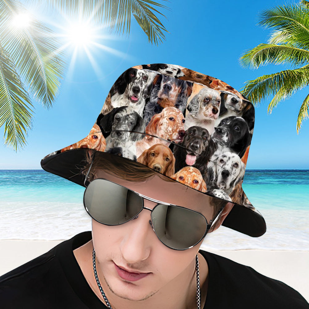 A Bunch Of English Setters Bucket Hat