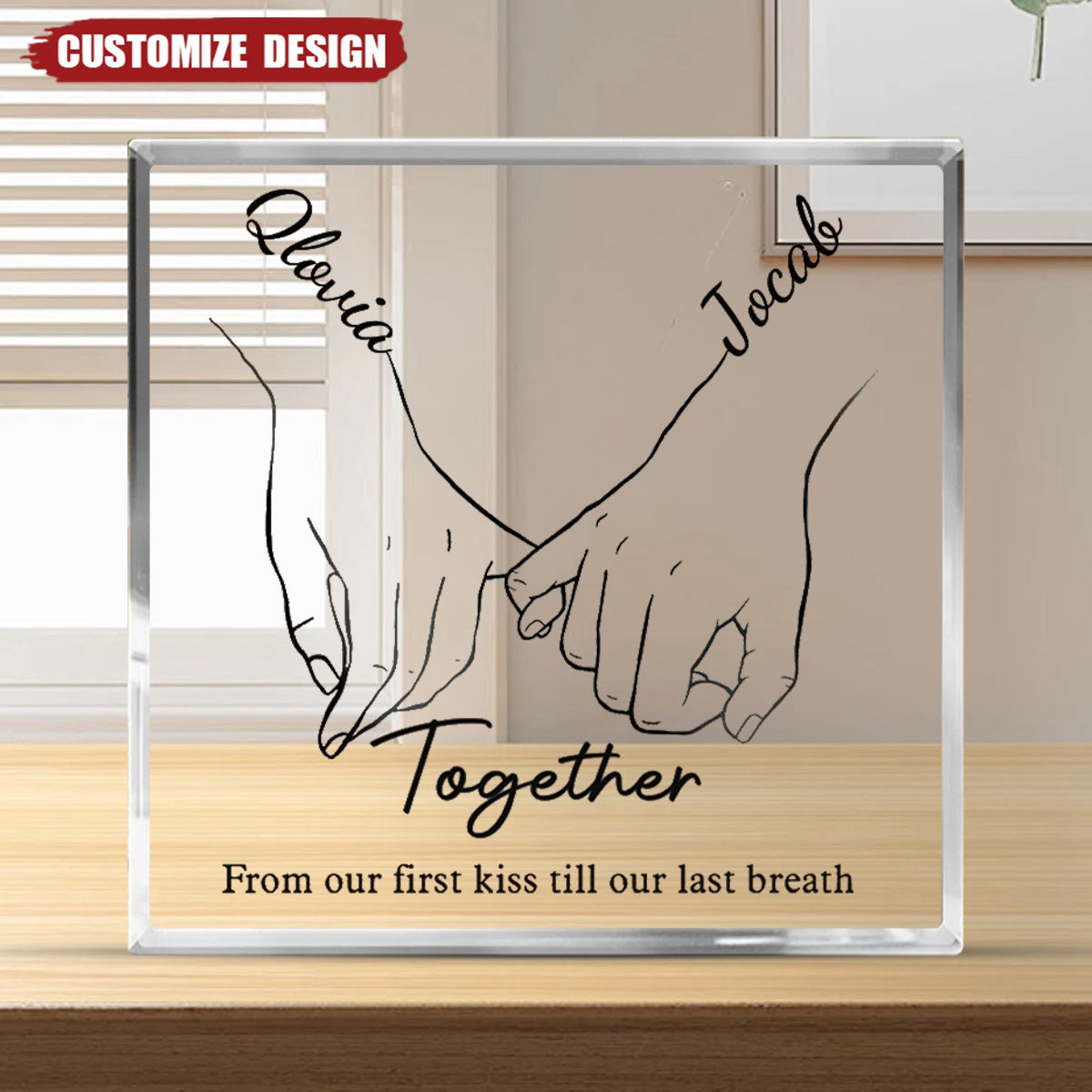 I Love You Forever & Always - Couple Personalized Custom Square Shaped Acrylic Plaque - Gift For Husband Wife, Anniversary