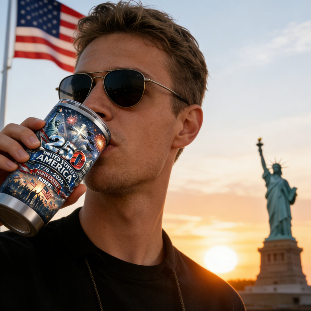 USA 250th Anniversary Tumbler - Personalized Gifts For Patriots