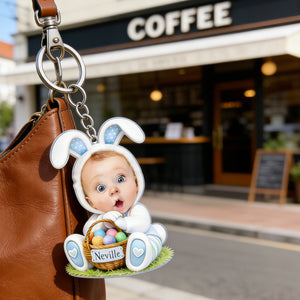 Easter Bunny Kids Keychain - Personalized Photo Gift