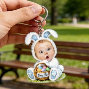 Easter Bunny Kids Keychain - Personalized Photo Gift