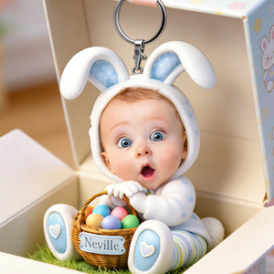 Easter Bunny Kids Keychain - Personalized Photo Gift