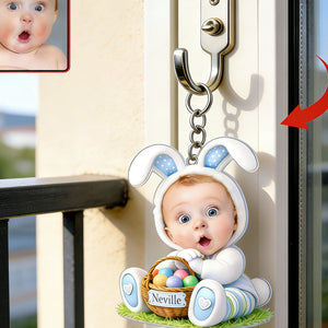 Easter Bunny Kids Keychain - Personalized Photo Gift