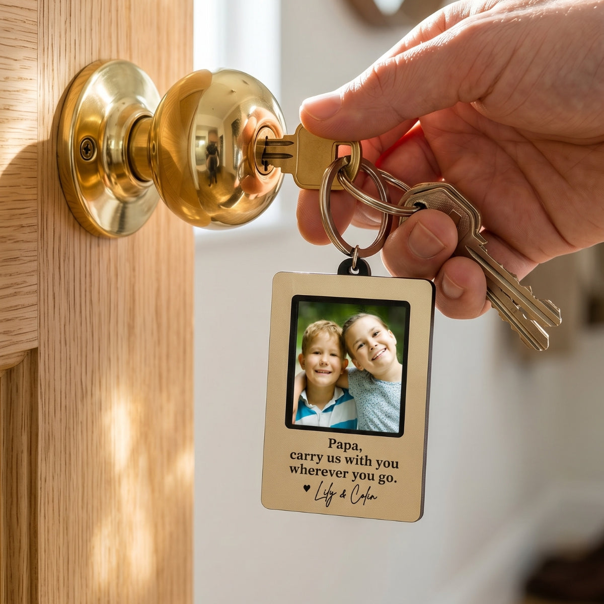 Personalized Photo Keychain for Dad – Drive Safe Gift, Father’s Day Gift from Kids
