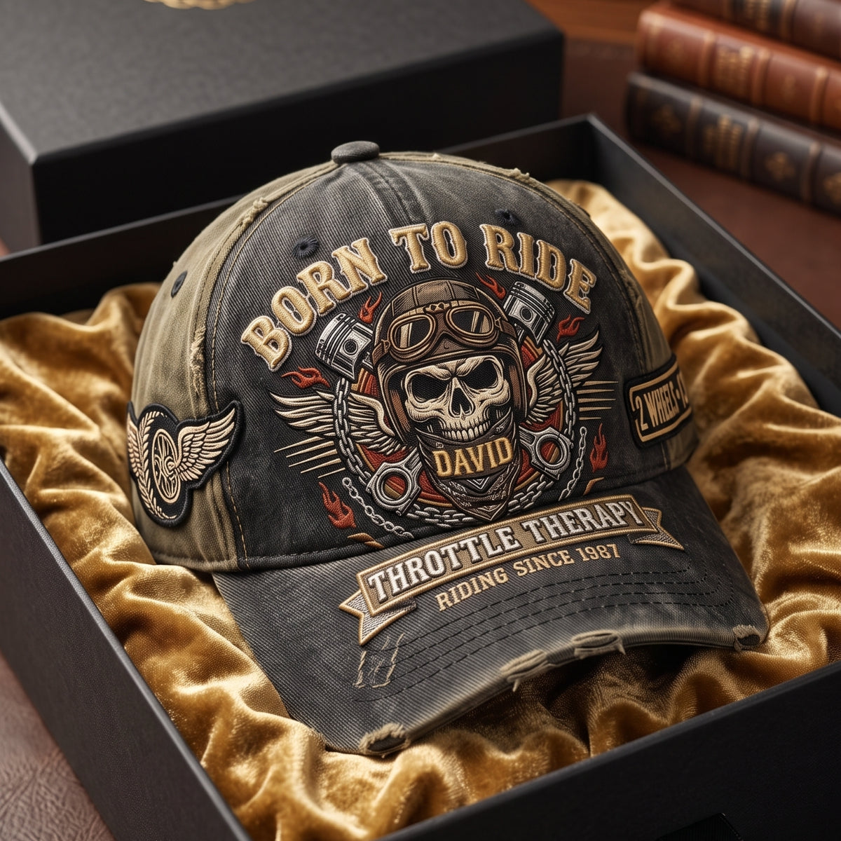 Vintage Rider Skull Classic Cap - Personalized Gifts