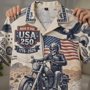 250 USA Biker Hawaiian Shirt - Personalized Gifts