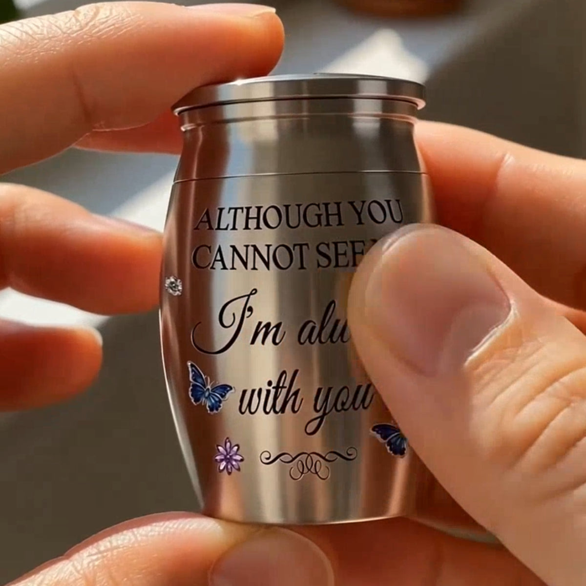 Personalised Memorial I'm Always With You Mini Urn for Loss of Dad/Mum