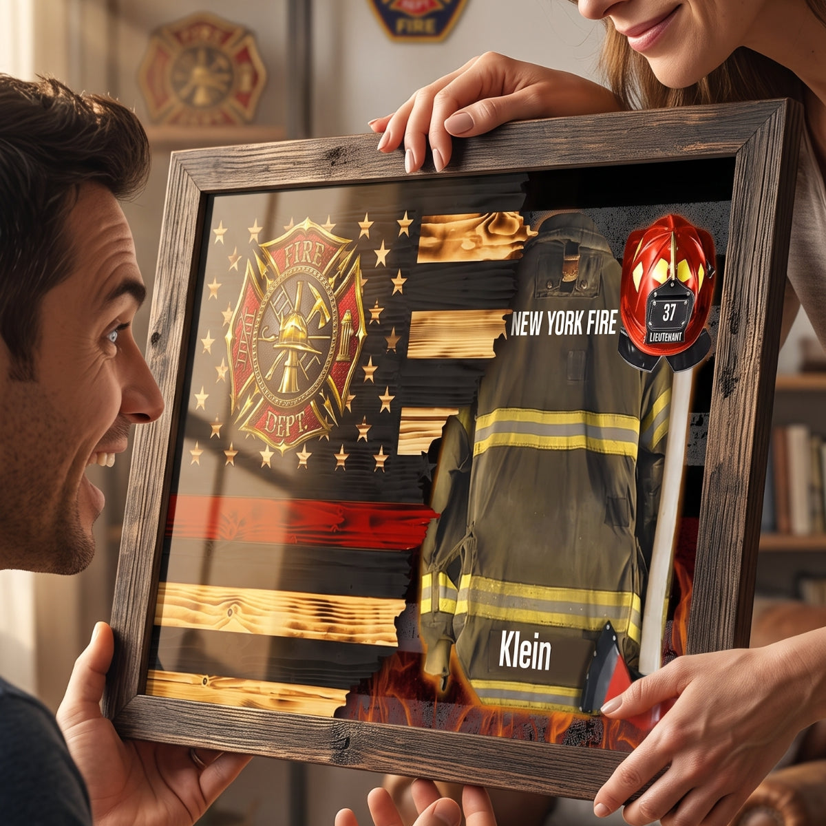 Personalized Firefighter Gear & Helmet Poster
