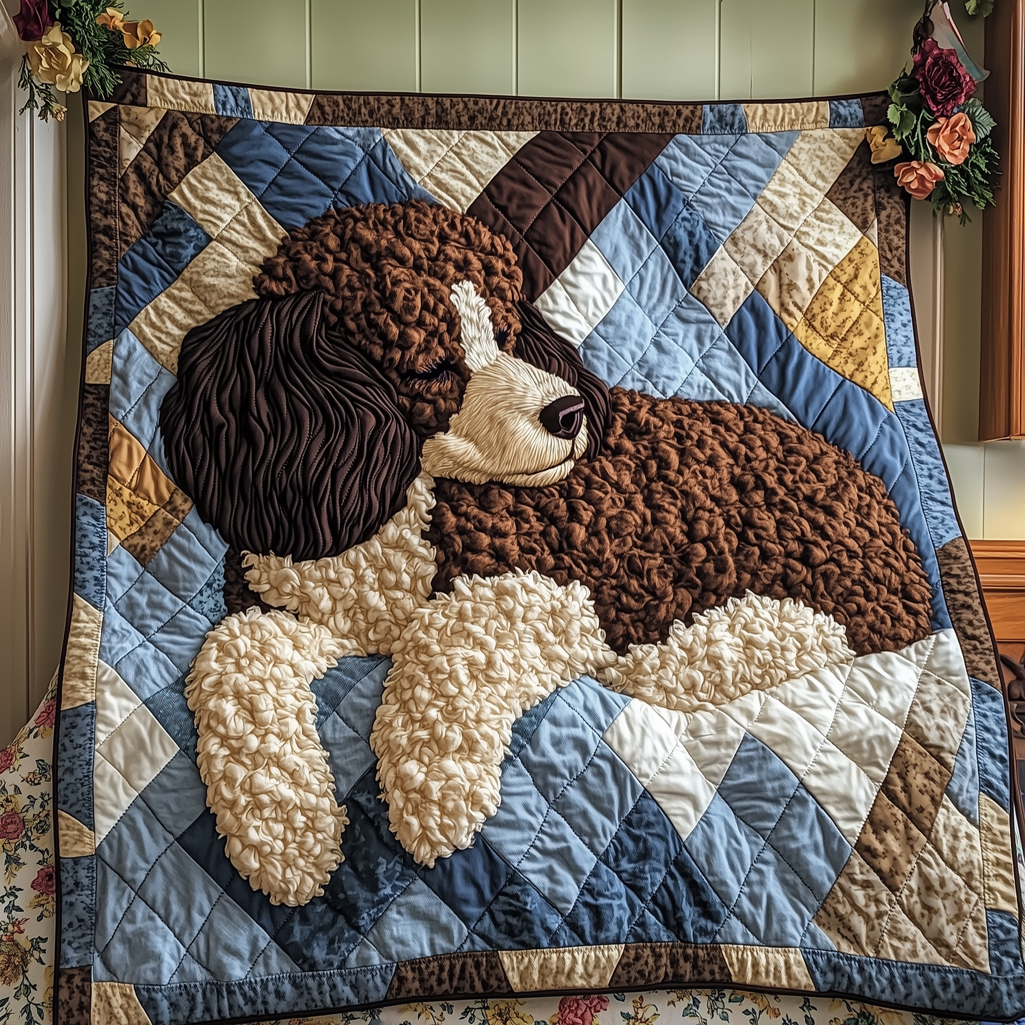 Snoozy Poodle Quilted Blanket