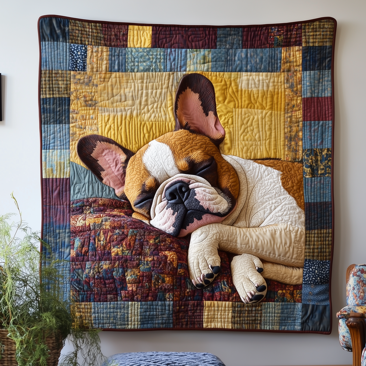 Frenchie/French Bulldog Quilted Blanket