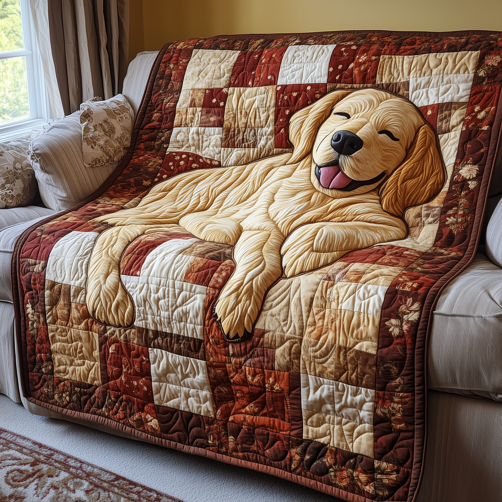 Sleepy Golden Retriever Flannel Blanket