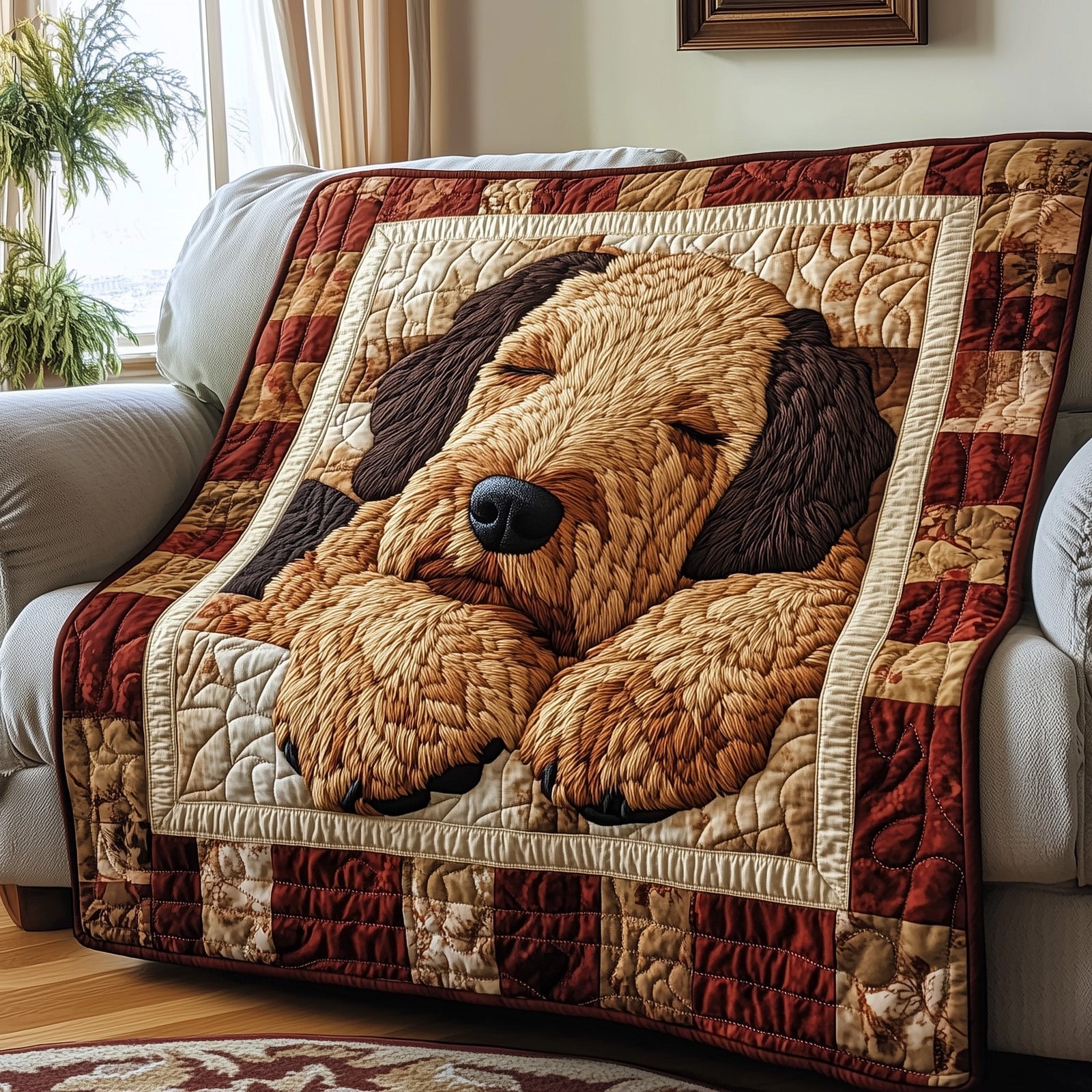 Airedale Charm Quilted Blanket