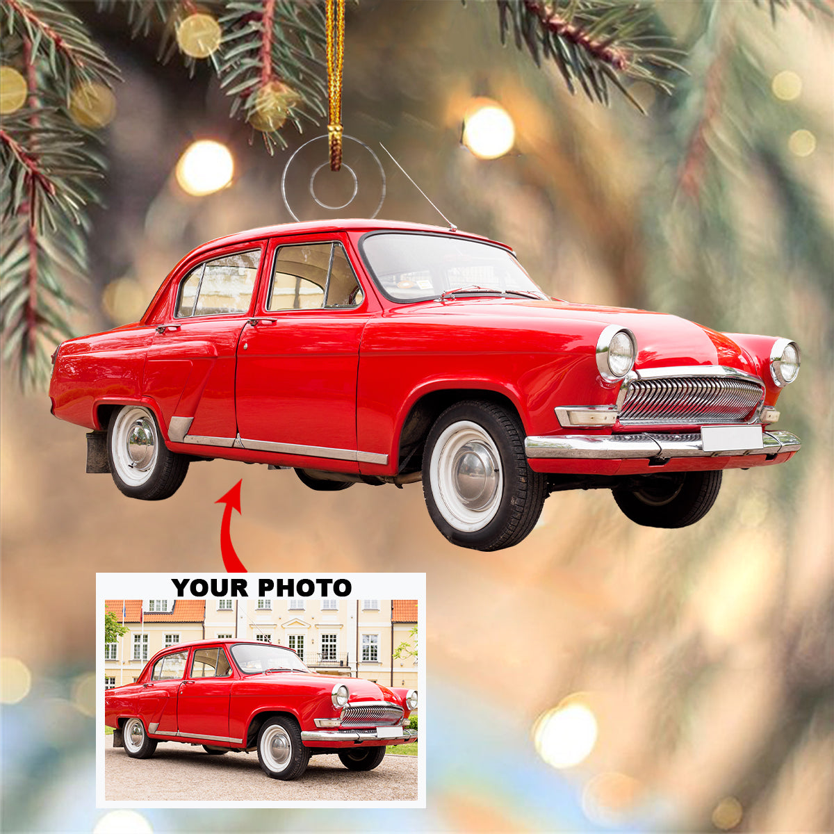 Personalized Car Upload Photo Christmas Ornament