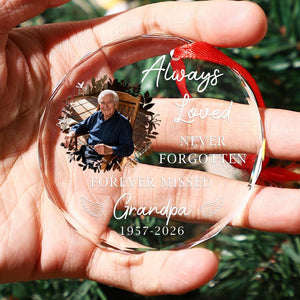 Never Forgetten Forever Missed - Personalized  Glass Memorial Ornament