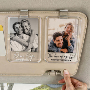 Personalized Couple Photo Car Visor Clip, Drive Safe Gift