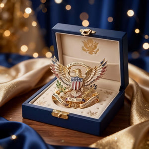 America 250th Anniversary Commemorative Pin, 1776-2026 USA Eagle Emblem, Patriotic Keepsake Gift, Collector's Gold Enamel Brooch, Historical