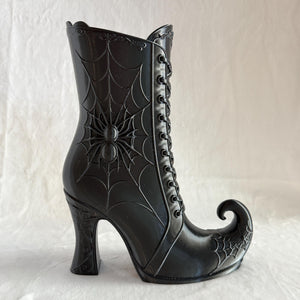 Halloween Witch Boot Vase, 3D Printed Spider Web Decor
