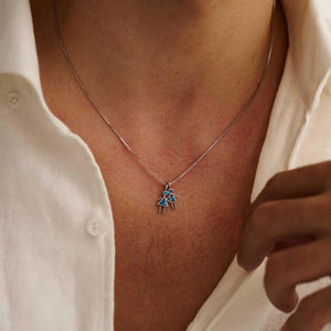 Personalized Birthstone Kids Charms Necklace - Gift for Mom Grandma