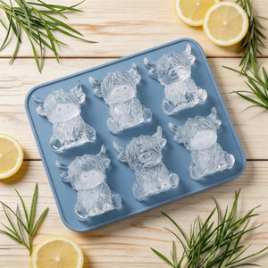Adorable Highland Cow Silicone Ice Cube Tray - Mini Highland Cow Ice Cube Mold, for Whiskey, Cocktails, Drinks, Perfect Gift for Cow Lovers