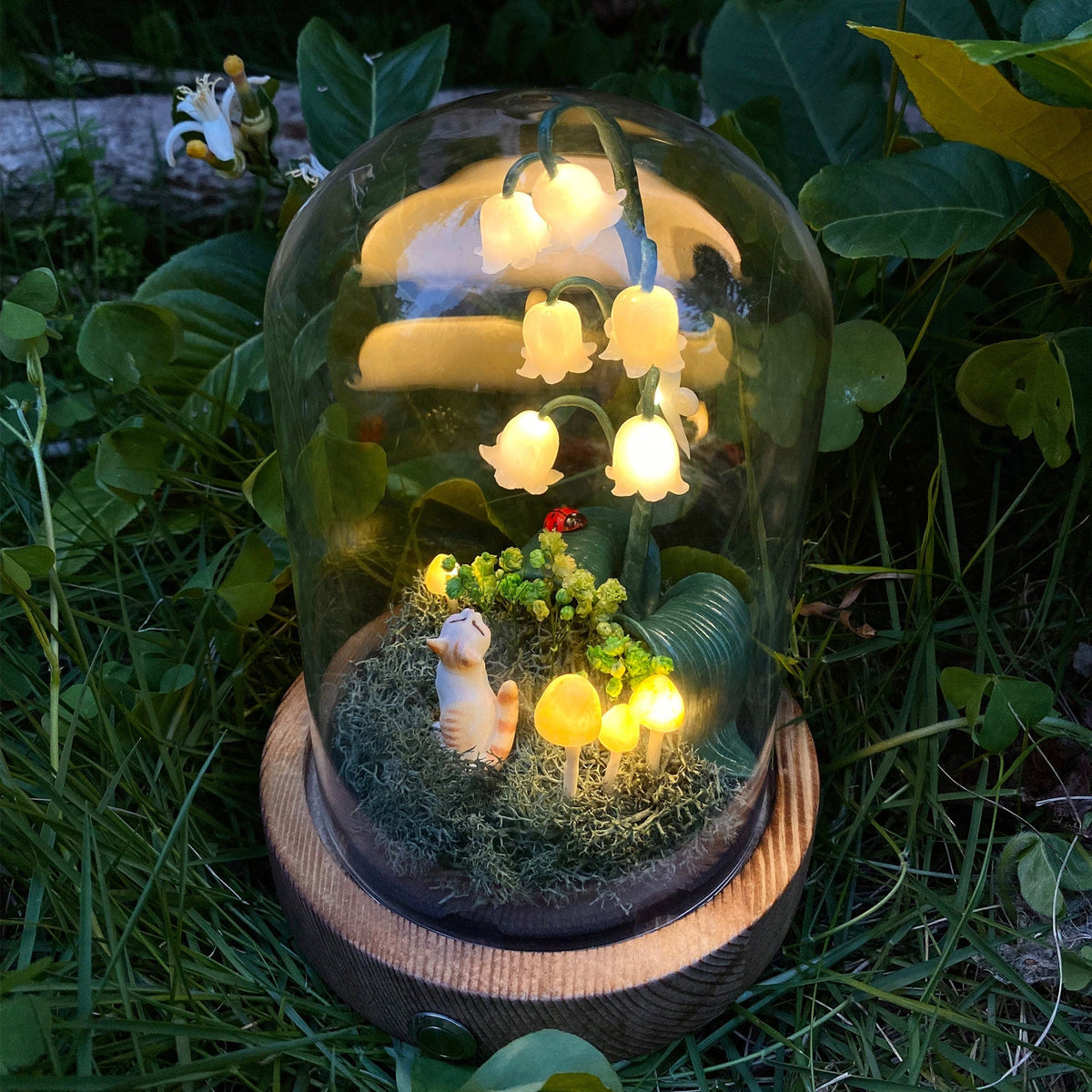 Lily of the Valley&Cat Handmade Night Light-Cute Home Decor