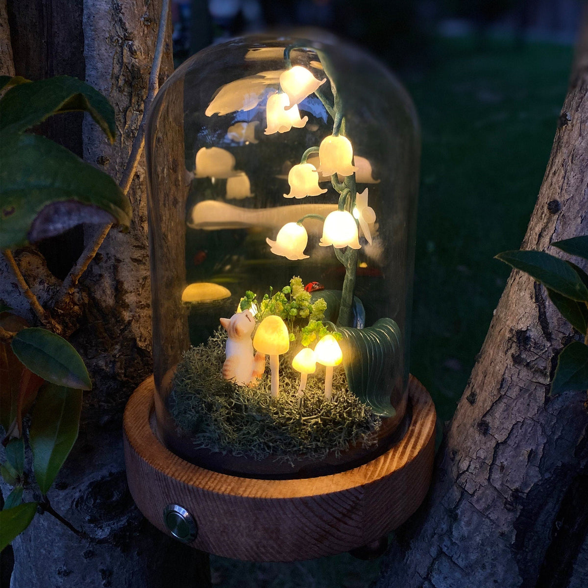 Lily of the Valley&Cat Handmade Night Light-Cute Home Decor