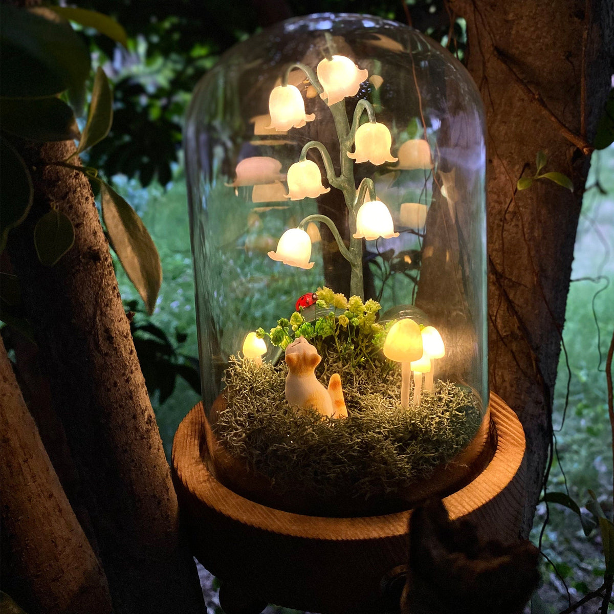 Lily of the Valley&Cat Handmade Night Light-Cute Home Decor