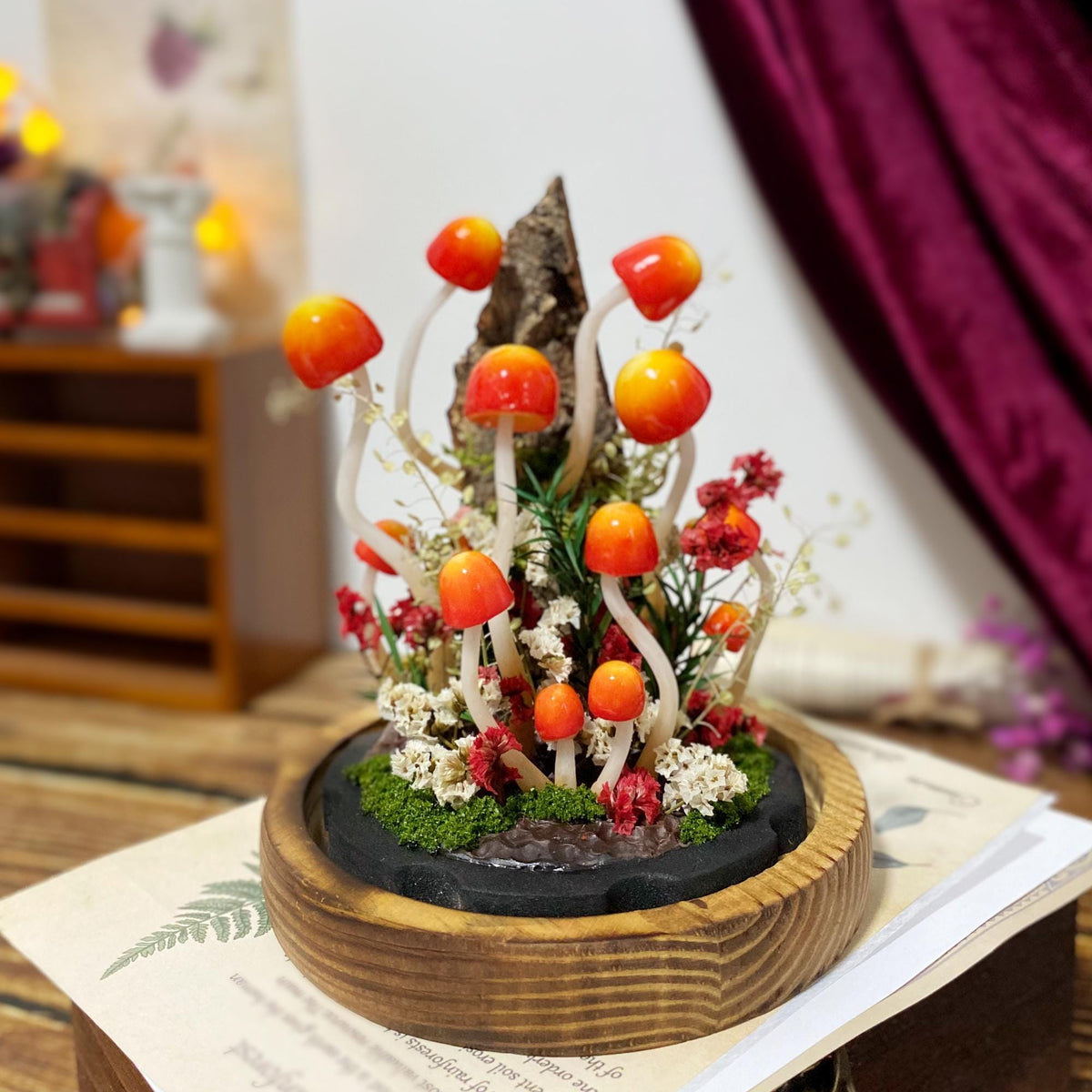 Enchanted Mushroom Forest Handmade Night Light-Glowing Home Decor