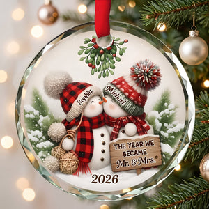 Silver Capped Glass Ornament – The Year We Became Mr. & Mrs., Perfect Christmas Gift for Couples & Newlyweds