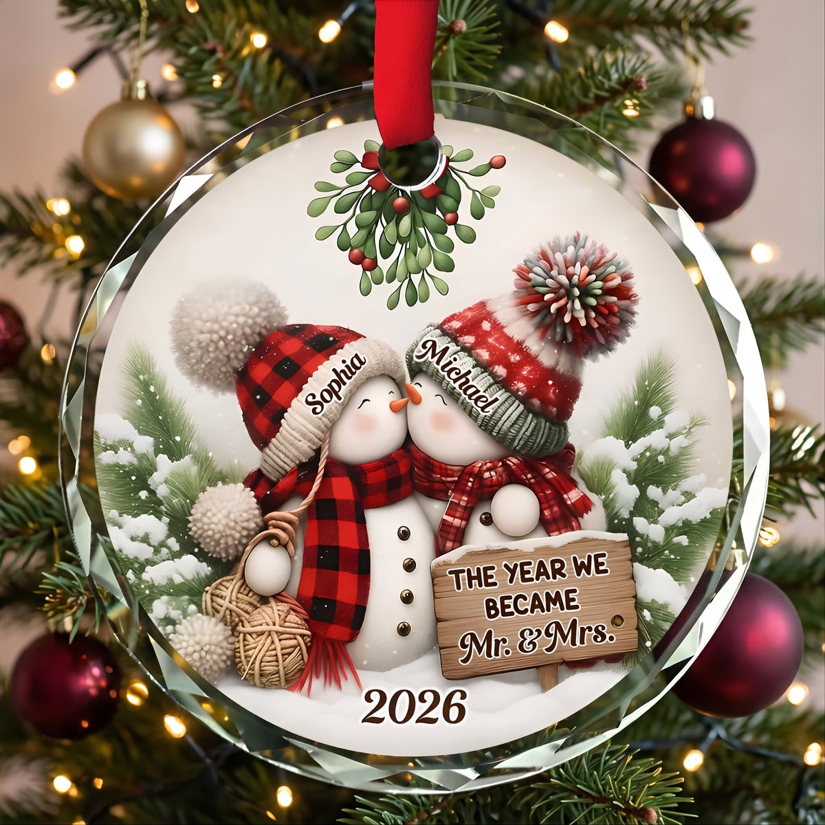 Silver Capped Glass Ornament – The Year We Became Mr. & Mrs., Perfect Christmas Gift for Couples & Newlyweds