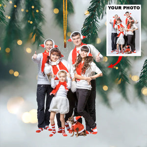 Personalized Family Upload Photo Christmas Ornament