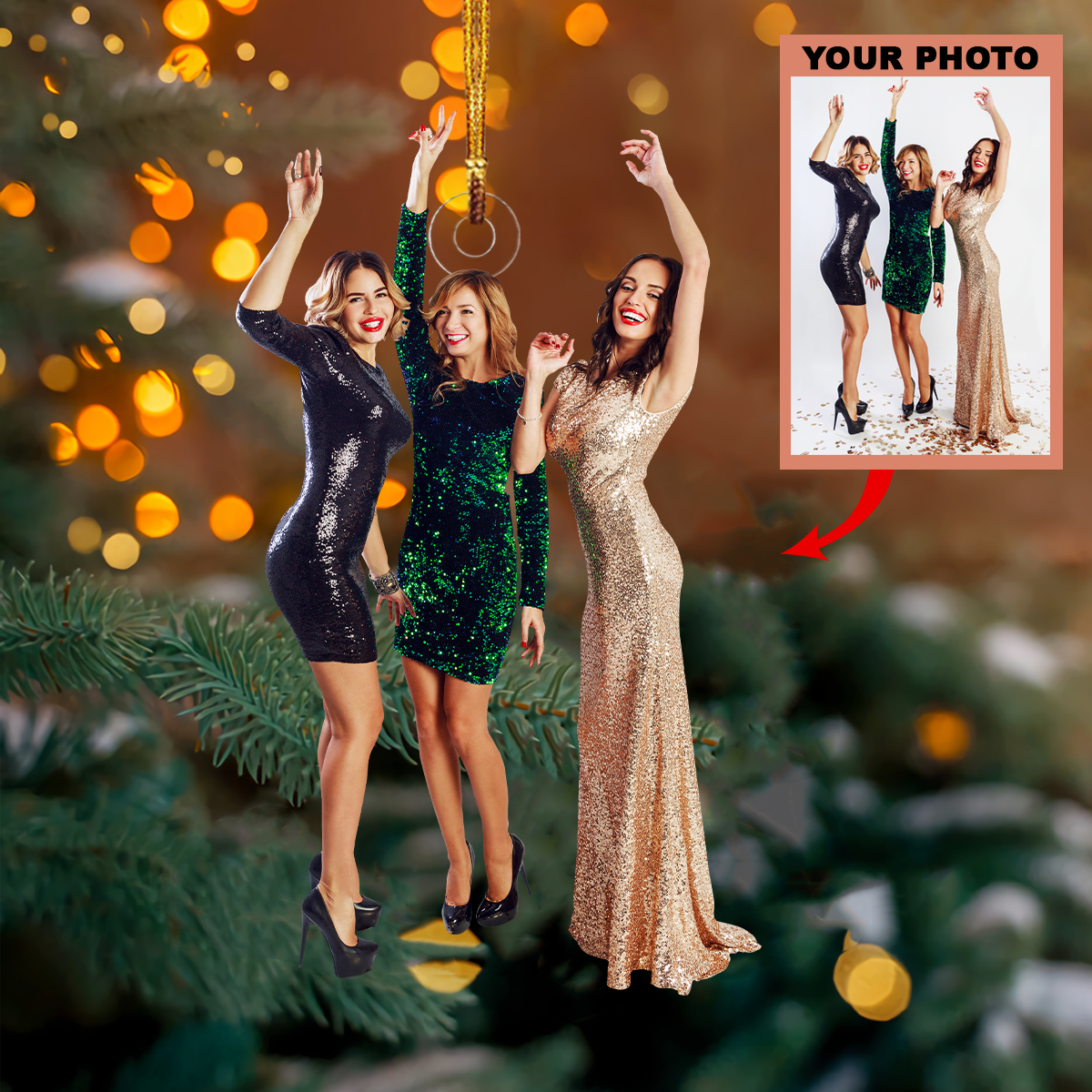 Personalized Friends/Besties/Brothers/Sisters/Twins Upload Photo Baby Christmas Ornament