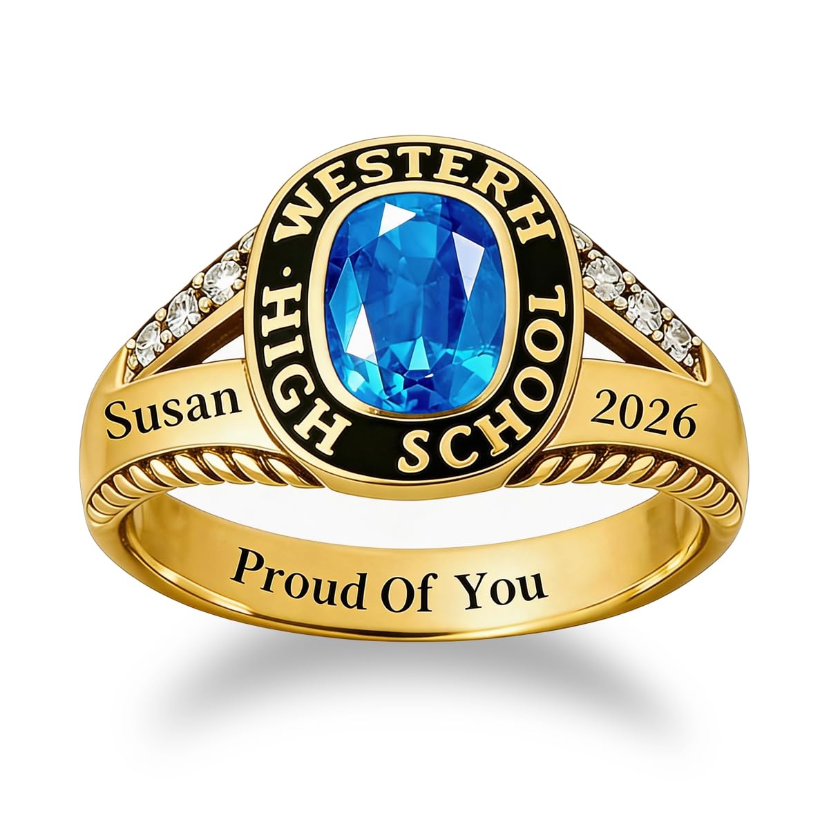 Personalized Graduation Class Birthstone Ring - Graduation Jewelry Gif ...