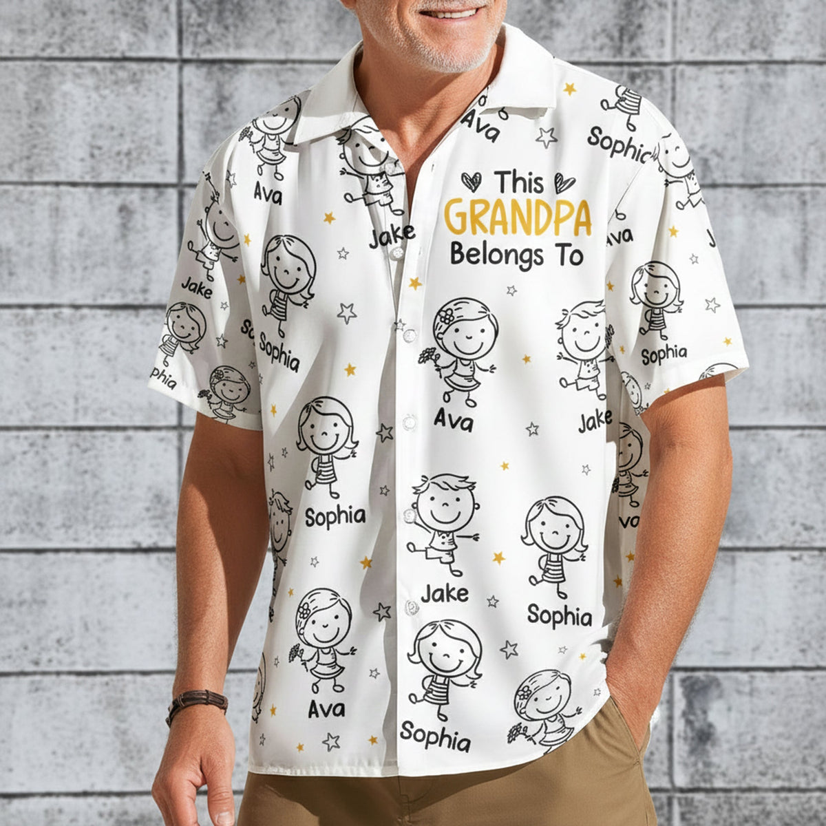 This Grandpa/Dad Belongs To Kids- Personalized Hawaiian Shirt