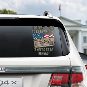 We The People US Flag Car Window Decal Sticker
