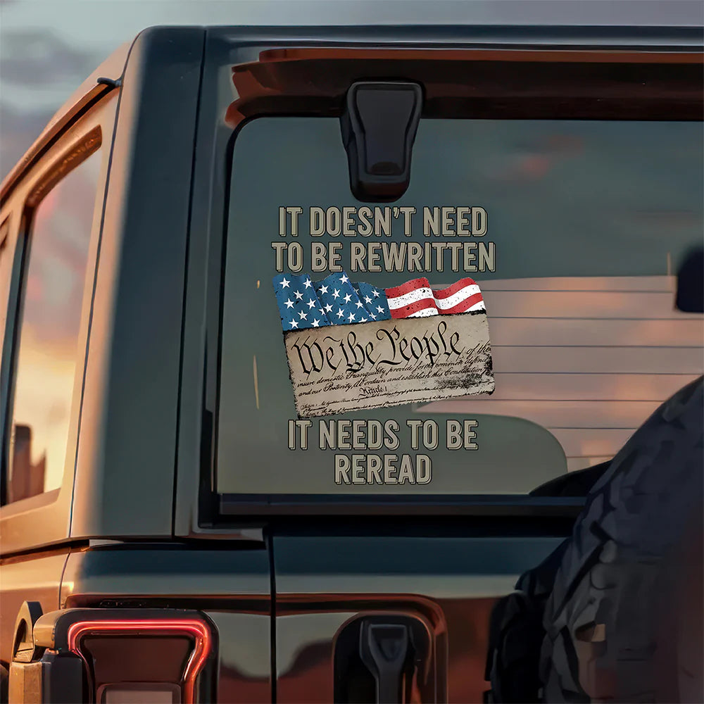We The People US Flag Car Window Decal Sticker