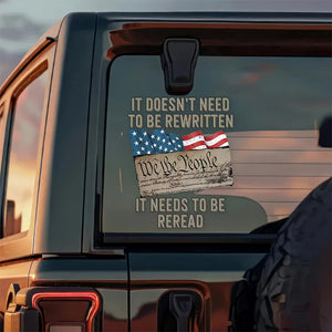 We The People US Flag Car Window Decal Sticker