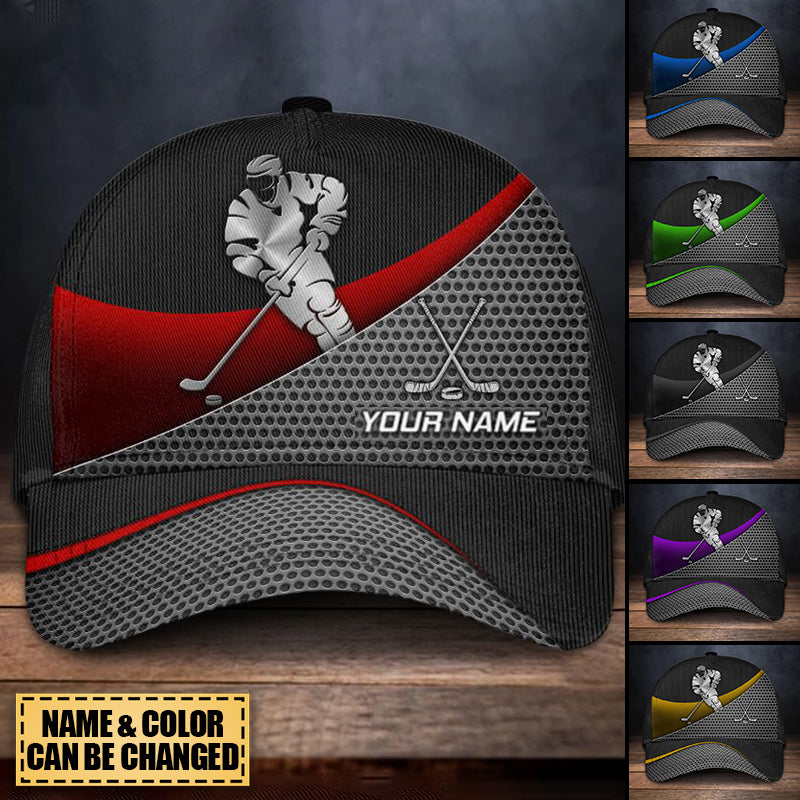 Personalized Hockey Metal Multicolor Classic Cap
