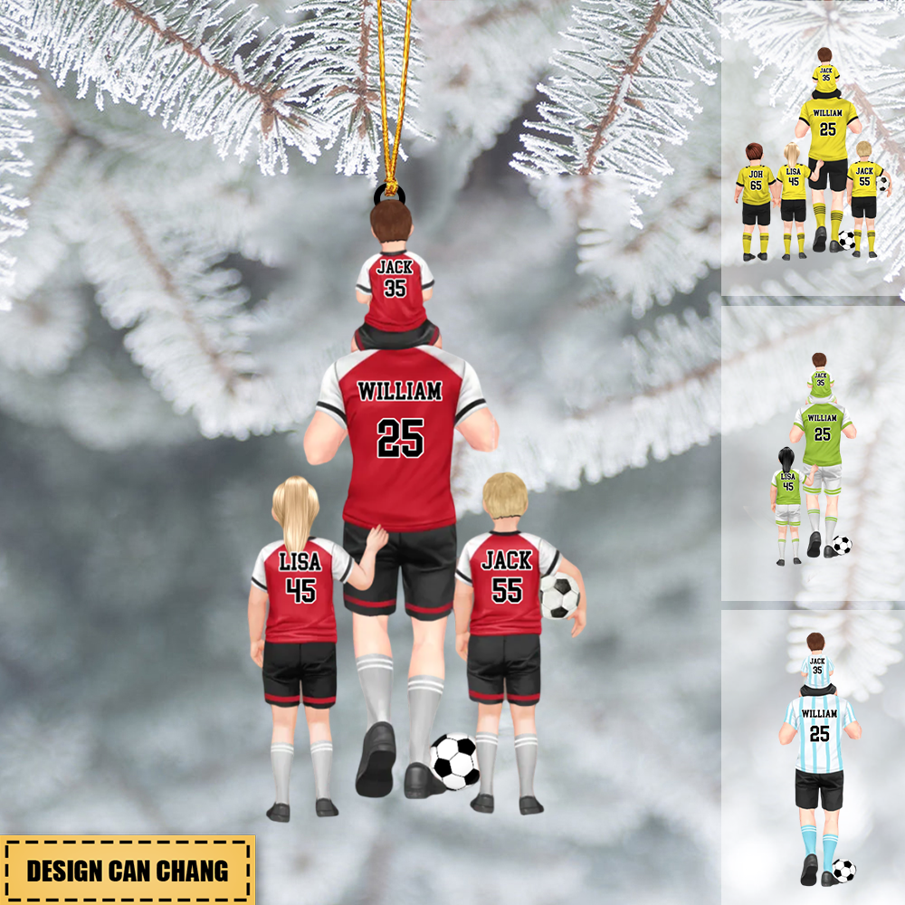 Personalized Soccer Dad/Grandpa & Kids Christmas Ornament