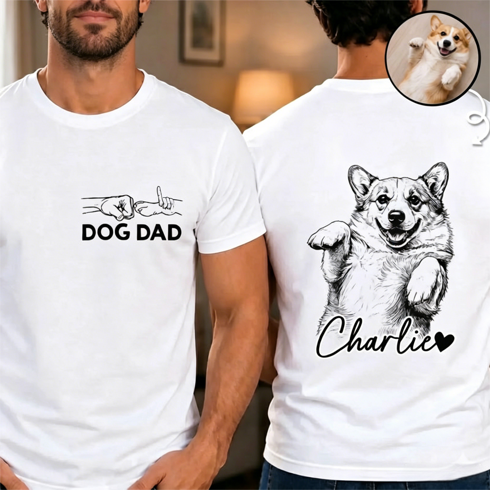 Custom Photo Unisex T-shirt - Personalized Father's Day Birthday Gifts For Dog Cat Lovers, Dog Dad And Mom, Cat Owners - Furry Friends Forever
