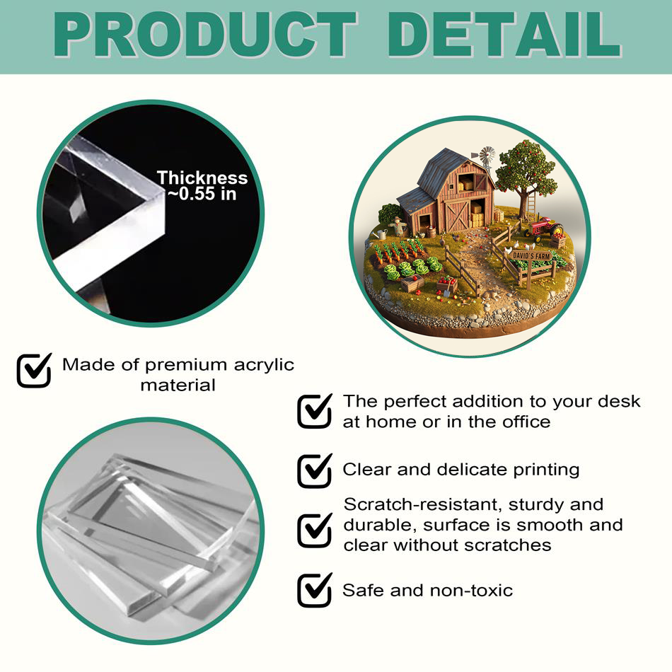 Farmhouse Acrylic Plaque - Personalized Gifts For Farmers