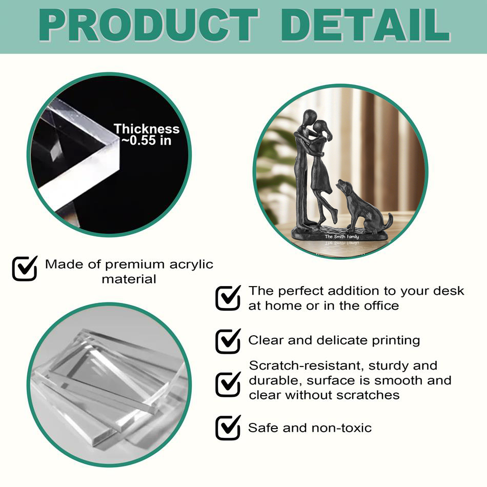 Personalized Couple Love With Dog Acrylic Plaque - Gift for Couple