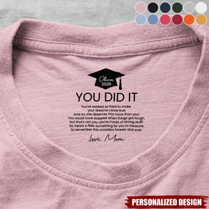 Personalized Graduation Shirt-Gifts Hidden Message For Graduated Son, Daughter